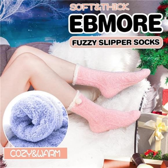 Womens Fuzzy Socks Slipper Fluffy Cozy Comfy Cabin Plush Warm Winter Sleep Socks - Picture 2 of 7